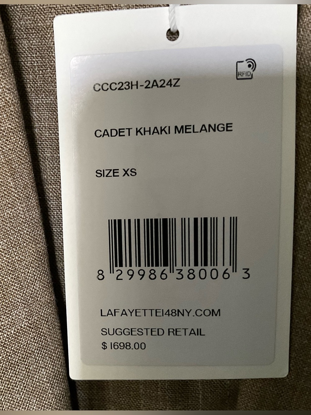 NWT Lafayette 148 New York Wool Silk Linen Notch Lapel Long Duster Coat Cadet Kh - Picture 7 of 11